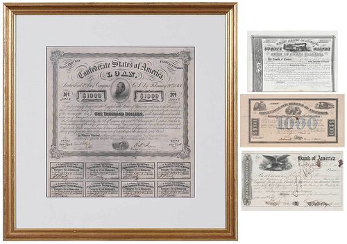 Group of Four Stock and Bond Certificates
