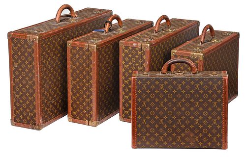 Five Piece Louis Vuitton Luggage Set