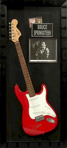 BRUCE SPRINGSTEEN AUTOGRAPHED GUITAR & PHOTO