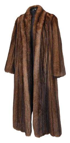 Full Length Brown Mink Fur Coat