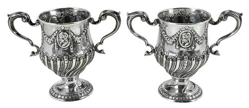 Pair of George III Irish Silver Loving Cups