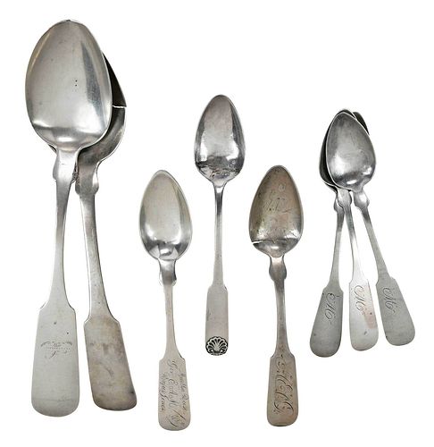 Eight Georgia Coin Silver Spoons