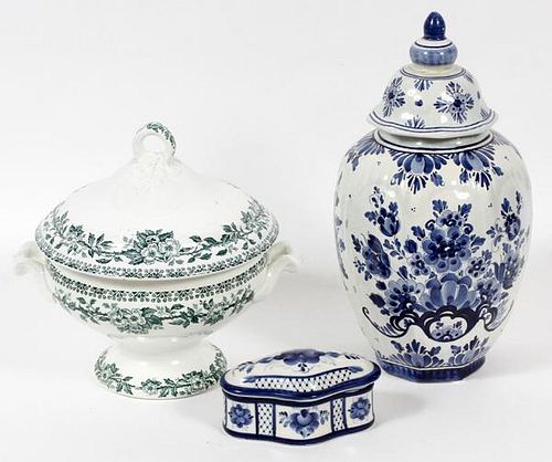 GZHEL, DELFT & NORD AND NOUVELLE PAINTED VESSELS, 3