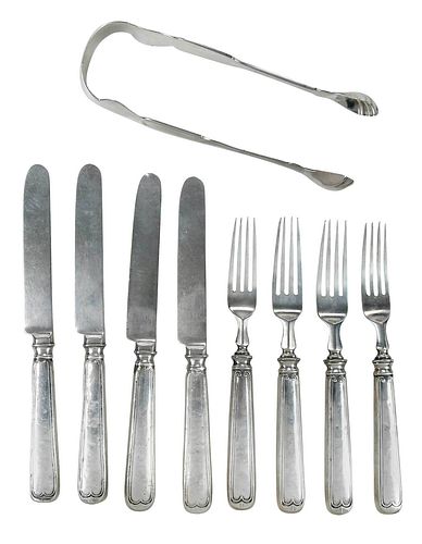 Nine Marquand Coin Silver Forks