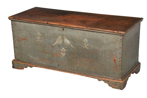 Southern Chippendale Paint Decorated Lift Top Chest