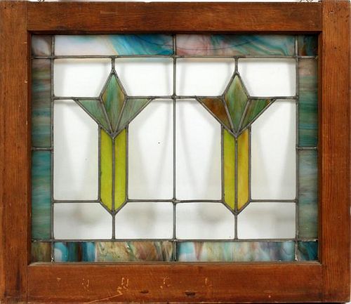 LEADED AND STAINED GLASS WINDOW