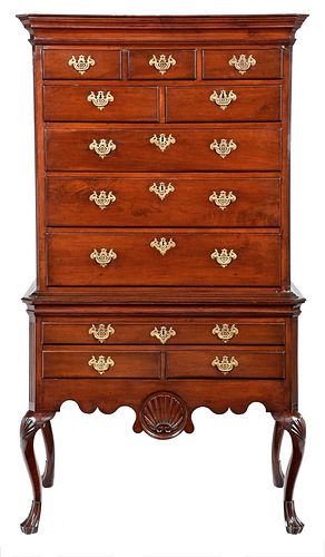 The Joseph Sharp Queen Anne Carved Cherry High Chest