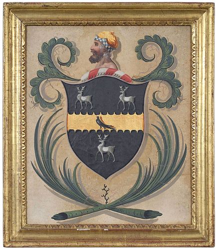 Important Rhode Island Dyer Family Coat of Arms
