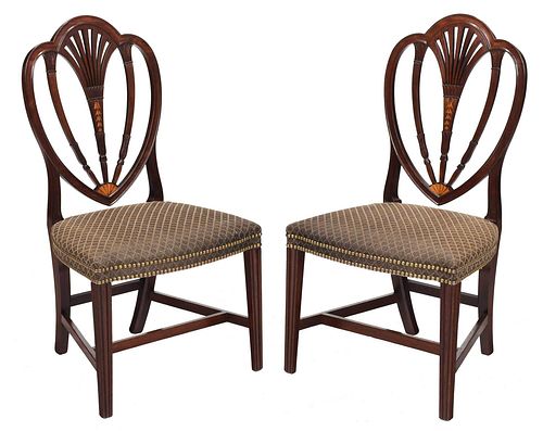 Very Fine Pair Baltimore Federal Mahogany Side Chairs