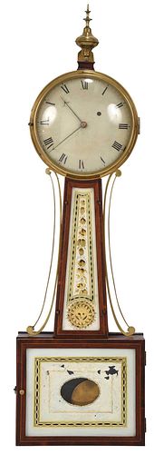 Simon Willard Eglomise and Inlaid Federal Banjo Clock
