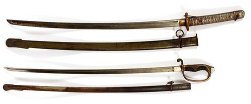 JAPANESE SWORDS, KATANA & OFFICER'S SWORD