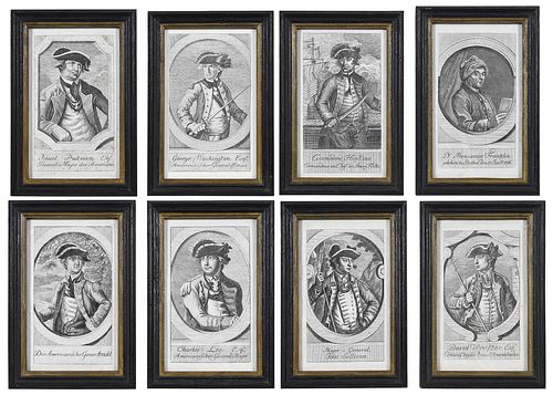 Eight Rare Engravings of Revolutionary War Heros