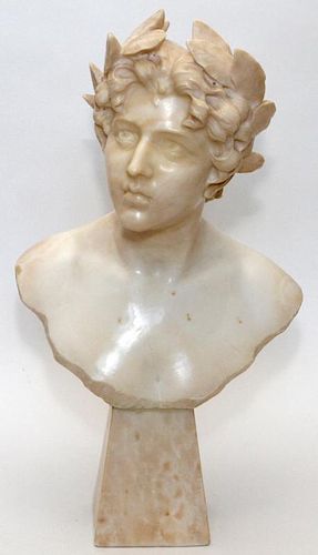 GIUSEPPE BESSI CARVED MARBLE BUST OF A NYMPH