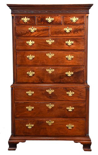 Fine Pennsylvania Chippendale Mahogany Chest on Chest