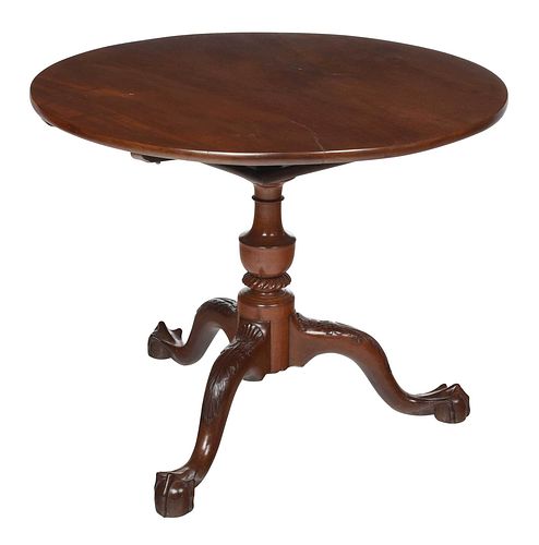 Fine New York Chippendale Carved Mahogany Tea Table