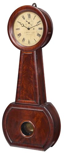 Rare Simon Willard Large Scale Mahogany Banjo Clock