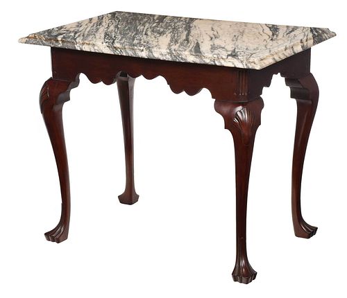 Philadelphia Chippendale Style Carved Walnut Pier Table