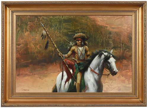 Native American on Horseback Painting