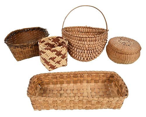 Five Cherokee Baskets