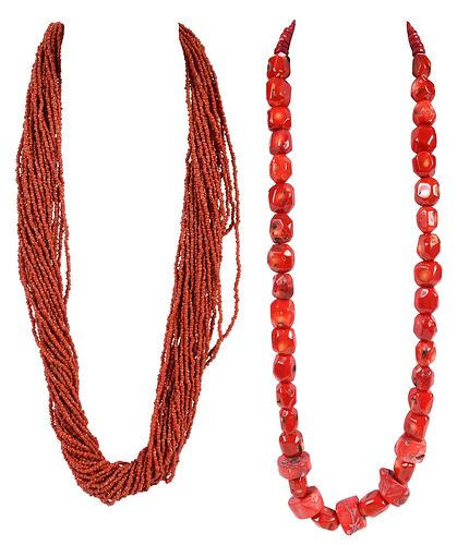 Two Coral Necklaces 