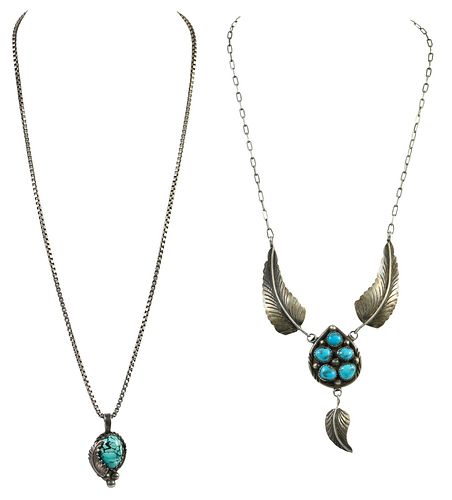 Two Navajo Silver Necklaces 