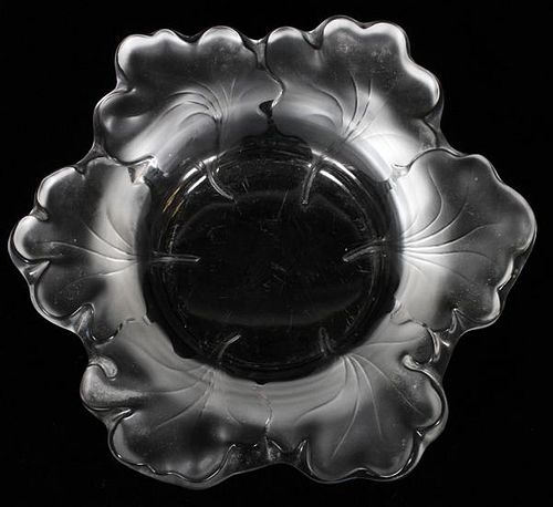 LALIQUE 'CAPUCINES' CLEAR & FROSTED GLASS BOWL