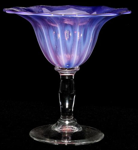 LIBBEY AMETHYST GLASS COMPOTE C. 1925