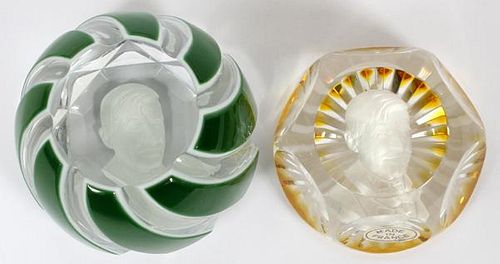 BACCARAT CRYSTAL & SULPHIDE PAPERWEIGHTS