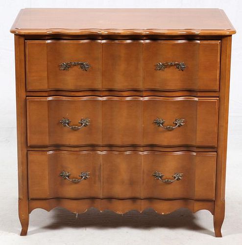 FRENCH PROVINCIAL STYLE CHERRY CHEST OF DRAWERS