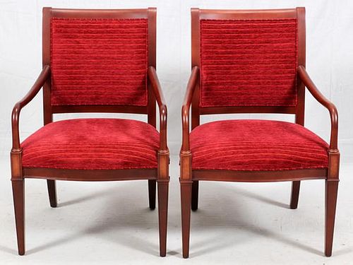 UPHOLSTERED ARMCHAIRS PAIR