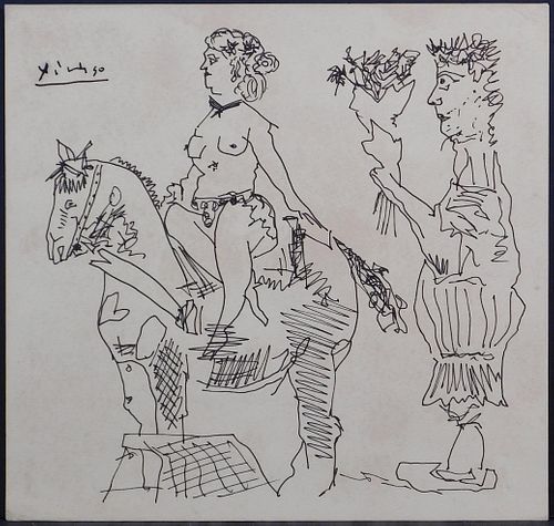 Style of Pablo Picasso: Femme Sur un Cheval