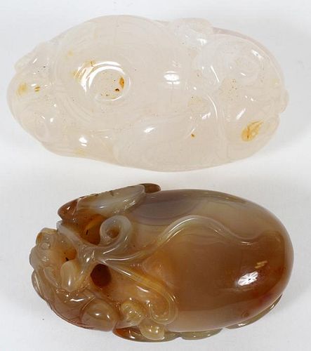 CHINESE AGATE CARVINGS TWO