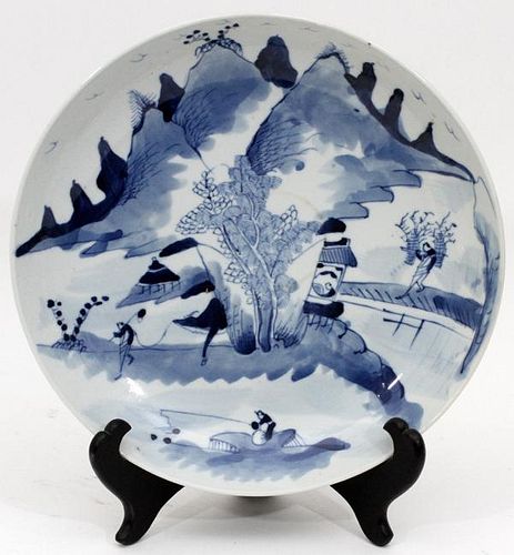 CHINESE BLUE & WHITE PORCELAIN PLATE