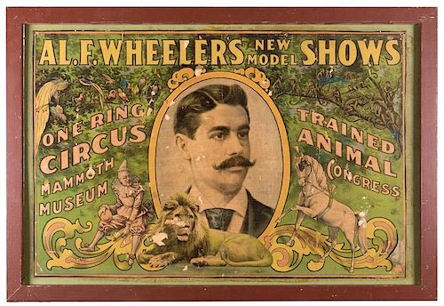 Al. F. Wheeler's New Model Shows. One Ring Circus, Mammoth Museum, and Trained Animal Circus.