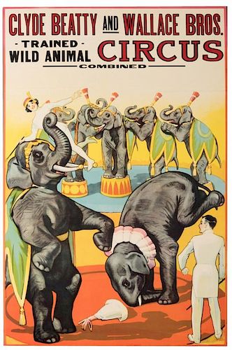 Clyde Beatty and Wallace Brothers Trained Wild Animal Circus.