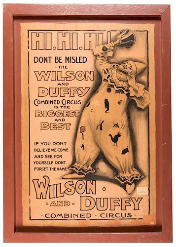 Wilson and Duffy Combined Circus. Hi Hi Hi! Don't Be Misled Ð The Wilson and Duffy Combined Circus is the Biggest and Best.