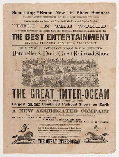 The Great Inter-Ocean Batcheller & Doris' Railroad Show Courier.