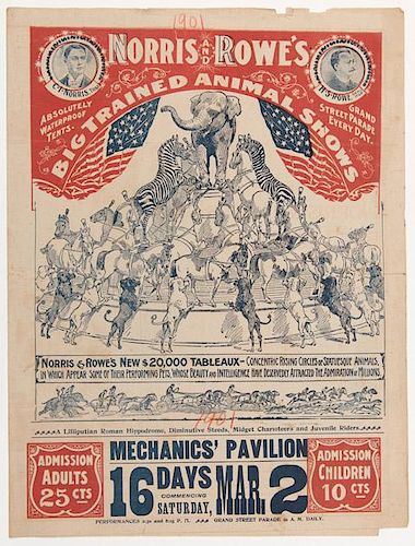 Norris and Rowe's Big Trained Animal Shows.