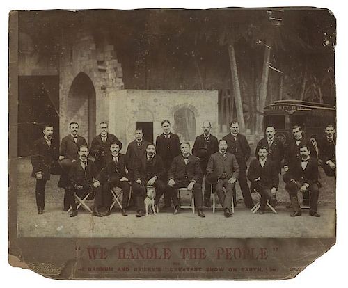 Large Group Cabinet Photo of Barnum and Bailey.