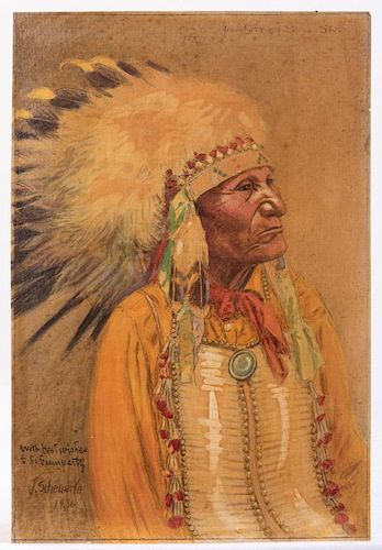 Portrait of John Sitting Bull. Sioux Tribe.
