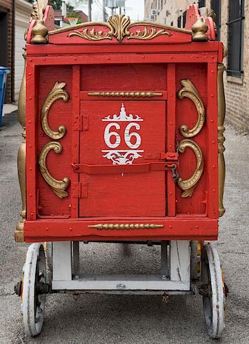 Antique Full-Size Monkey Cage Circus Wagon. No. 66.