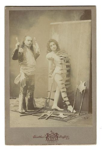 Gustavo Arcaris, Knife-Thrower. Cabinet Cards.