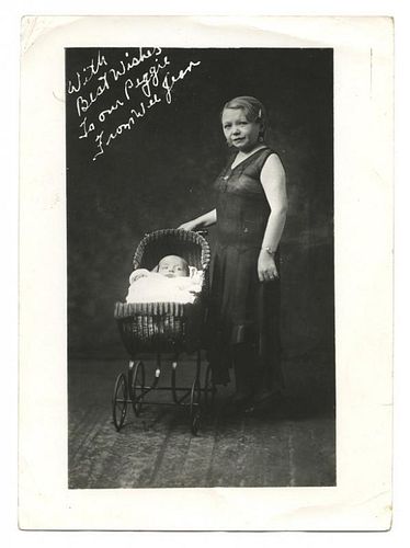 "Wee Jean" Little Mother and Child Sideshow Photo.