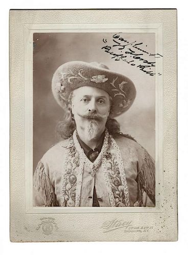 Autographed and Inscribed Cabinet Card Photo of Buffalo Bill.
