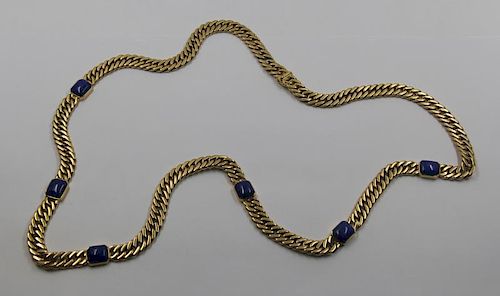 JEWELRY. Italian 18kt Weingrill Gold and Lapis