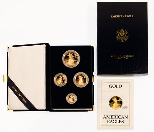 1989-W Gold American Eagle Proof Bullion Coin Set
