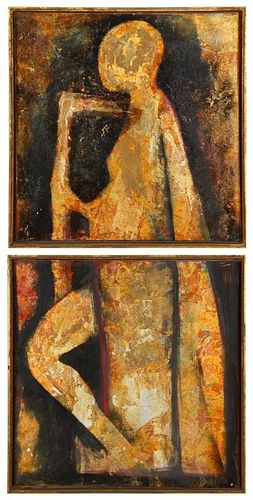Suzanne Horwitz (20th c.) Mixed Media Diptych