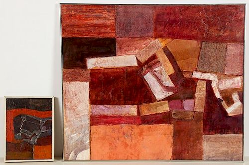 Two Original Abstract Paintings by Tom Houtz