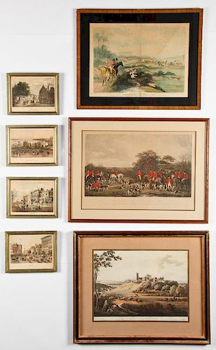 7 Antique Hand-colored Prints