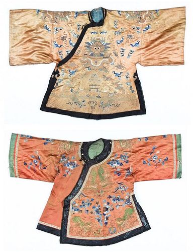 2 Antique Chinese Silk Embroidered Garments